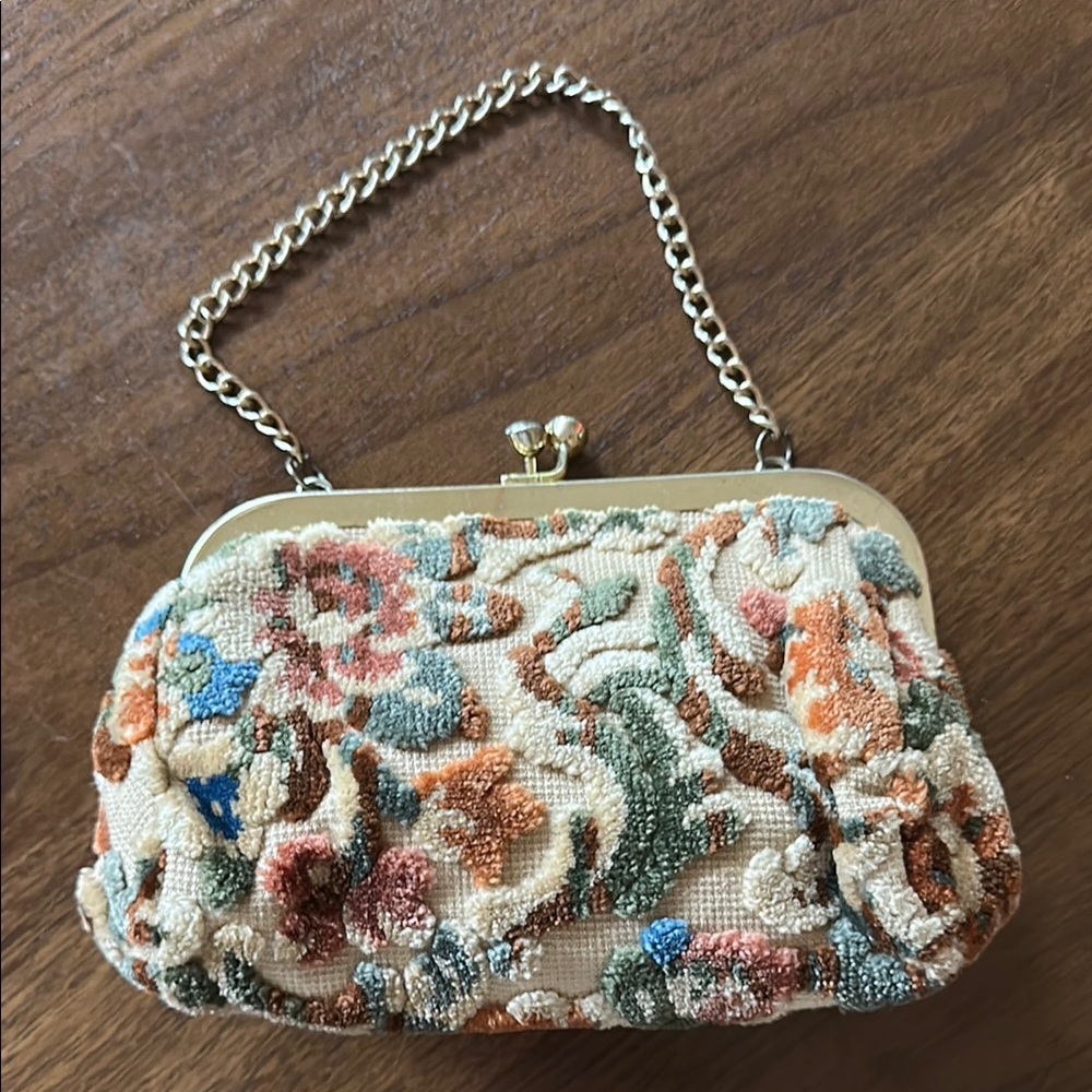 Vintage Multicolor Floral Clutch